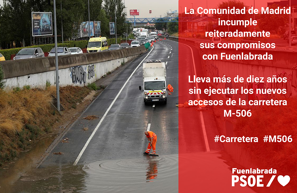 Exigimos de nuevo a la Comunidad de Madrid, la construcción de los accesos pendientes sobre la carretera M-506